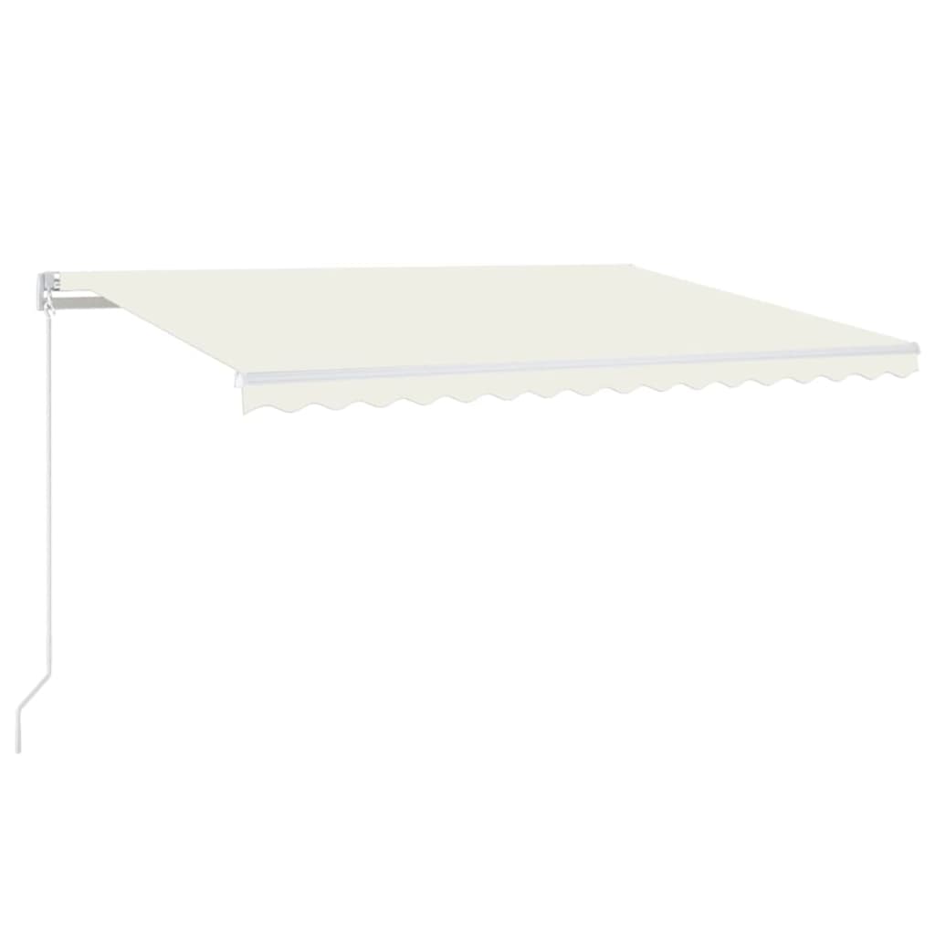 vidaXL Manual Retractable Awning with LED 400x350 cm Cream