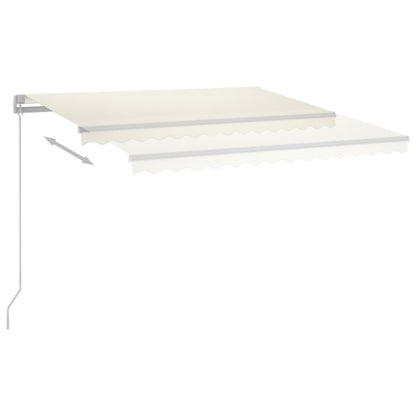 vidaXL Manual Retractable Awning with LED 400x350 cm Cream