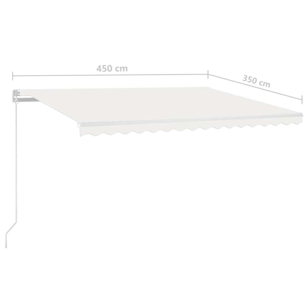 vidaXL Manual Retractable Awning 450x350 cm Cream