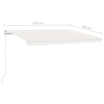 vidaXL Manual Retractable Awning 450x350 cm Cream