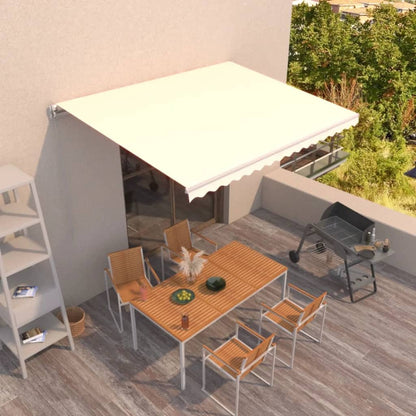 vidaXL Manual Retractable Awning 450x350 cm Cream