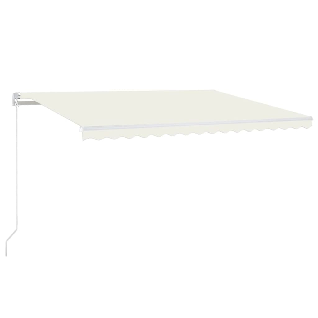 vidaXL Manual Retractable Awning with LED 450x350 cm Cream