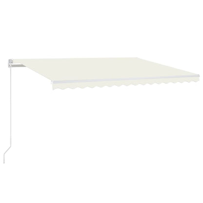 vidaXL Manual Retractable Awning with LED 450x350 cm Cream