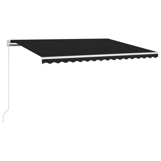 vidaXL Manual Retractable Awning with LED 450x350 cm Anthracite