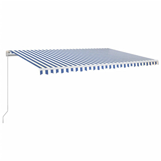 vidaXL Manual Retractable Awning 500x350 cm Blue and White