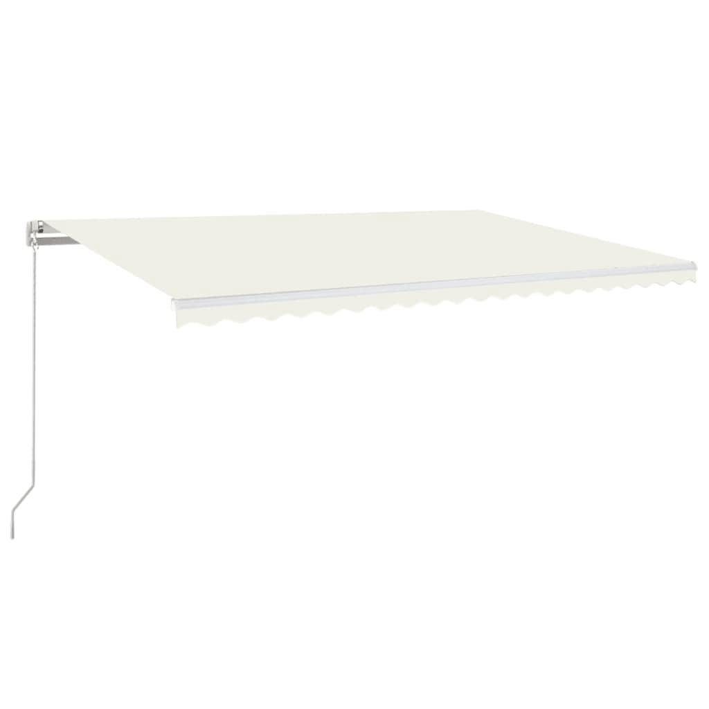 3069017 vidaXL Manual Retractable Awning 500x350 cm Cream (313197+313172)