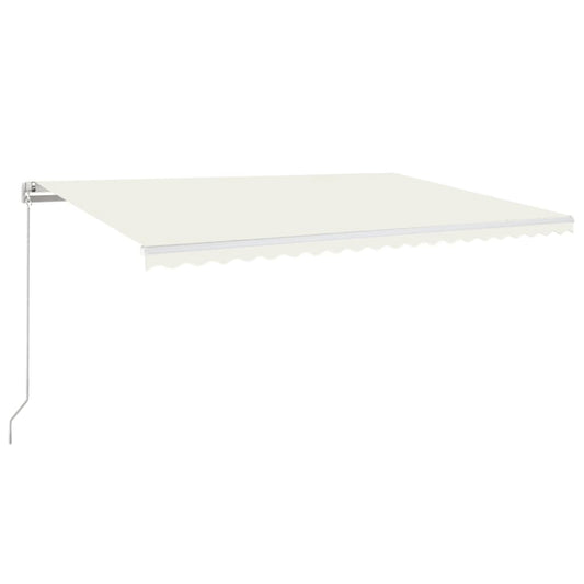 3069017 vidaXL Manual Retractable Awning 500x350 cm Cream (313197+313172)