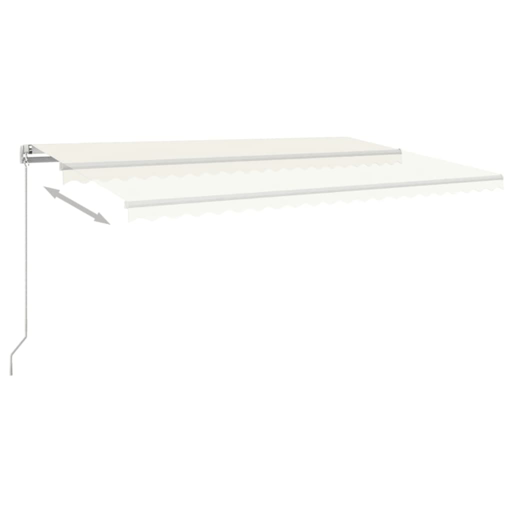 3069017 vidaXL Manual Retractable Awning 500x350 cm Cream (313197+313172)