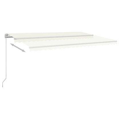 3069017 vidaXL Manual Retractable Awning 500x350 cm Cream (313197+313172)