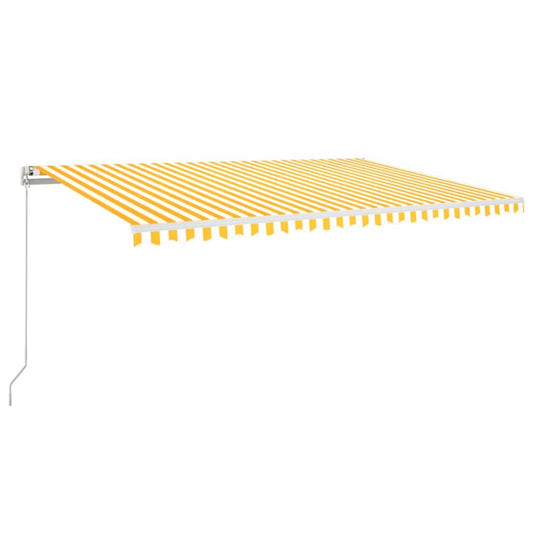 3069018 vidaXL Manual Retractable Awning 500x350 cm Yellow and White (313197+313179)