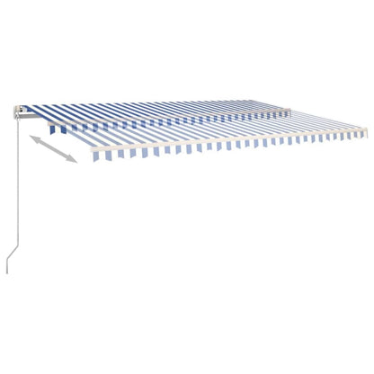 vidaXL Retractable Awning | Blue and white