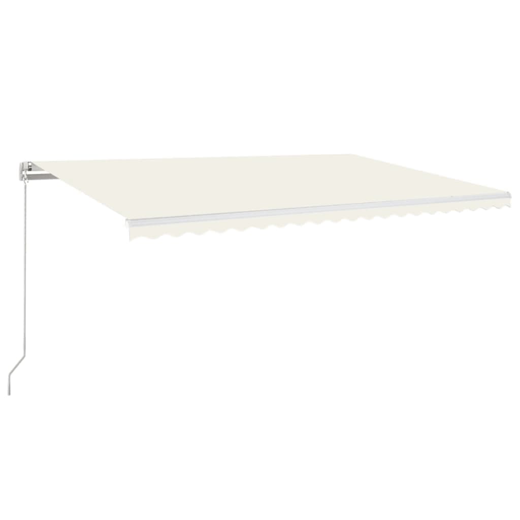 3069022 vidaXL Manual Retractable Awning with LED 500x350 cm Cream (313207+313172)