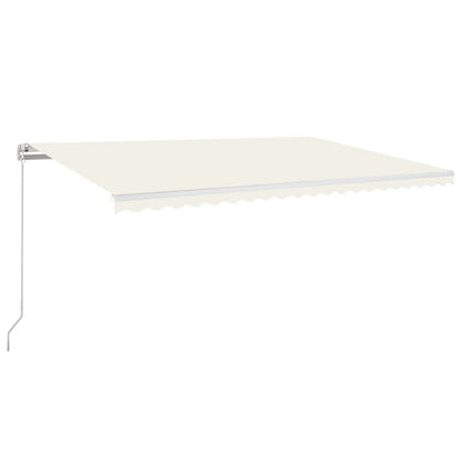 3069022 vidaXL Manual Retractable Awning with LED 500x350 cm Cream (313207+313172)