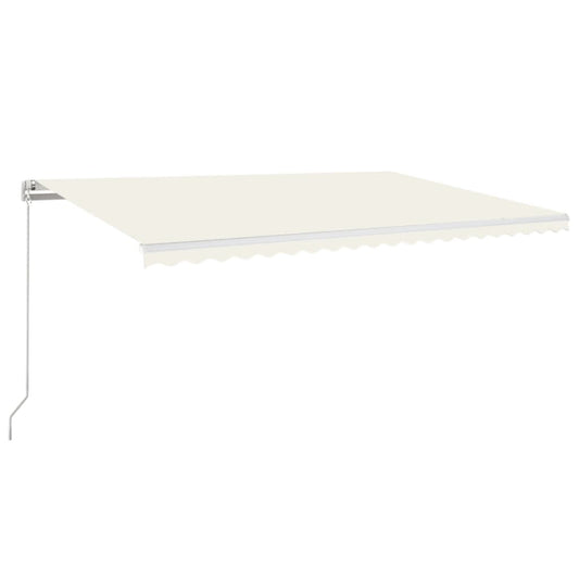 3069022 vidaXL Manual Retractable Awning with LED 500x350 cm Cream (313207+313172)