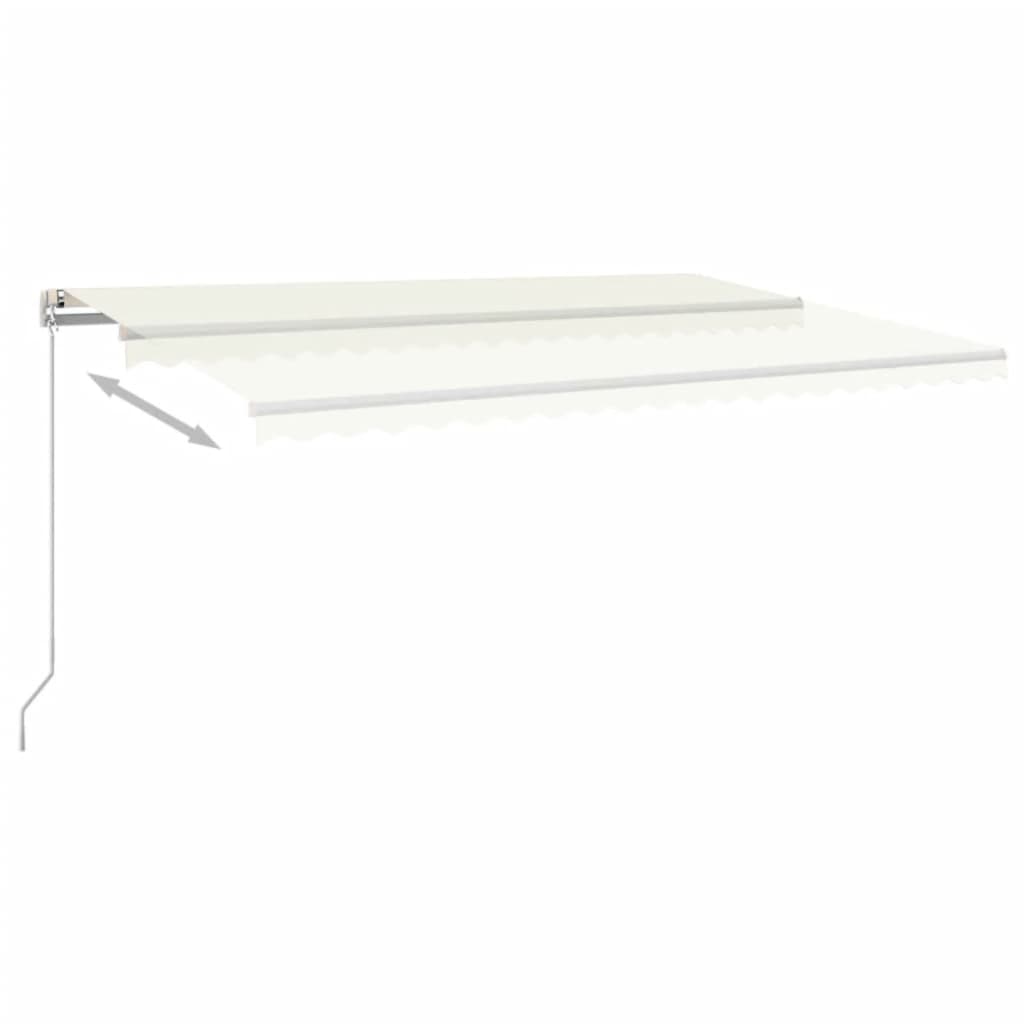 3069022 vidaXL Manual Retractable Awning with LED 500x350 cm Cream (313207+313172)
