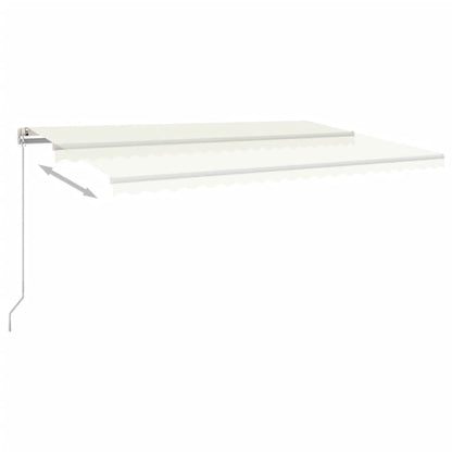 3069022 vidaXL Manual Retractable Awning with LED 500x350 cm Cream (313207+313172)