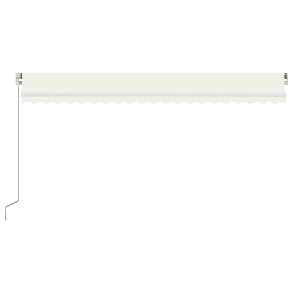 3069022 vidaXL Manual Retractable Awning with LED 500x350 cm Cream (313207+313172)