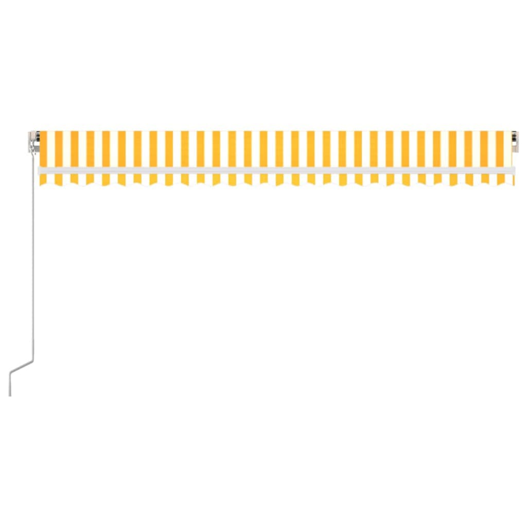 3069023 vidaXL Manual Retractable Awning with LED 500x350 cm Yellow and White (313207+313179)