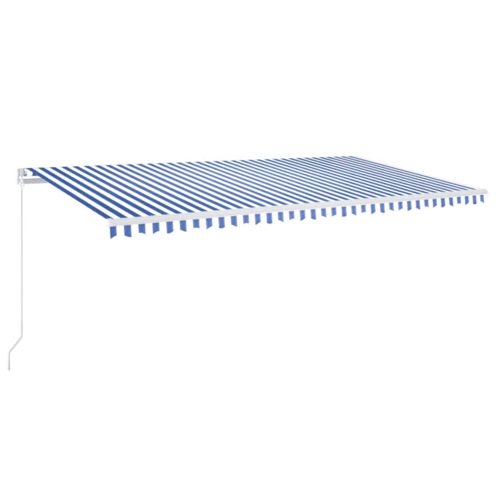 vidaXL Manual Retractable Awning 600x350 cm Blue and White