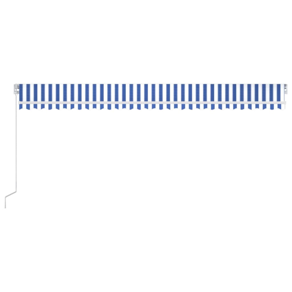 vidaXL Manual Retractable Awning 600x350 cm Blue and White