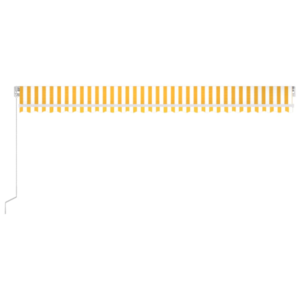 vidaXL Manual Retractable Awning 600x350 cm Yellow and White