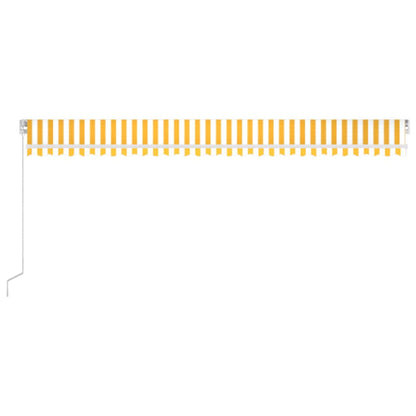 vidaXL Manual Retractable Awning 600x350 cm Yellow and White