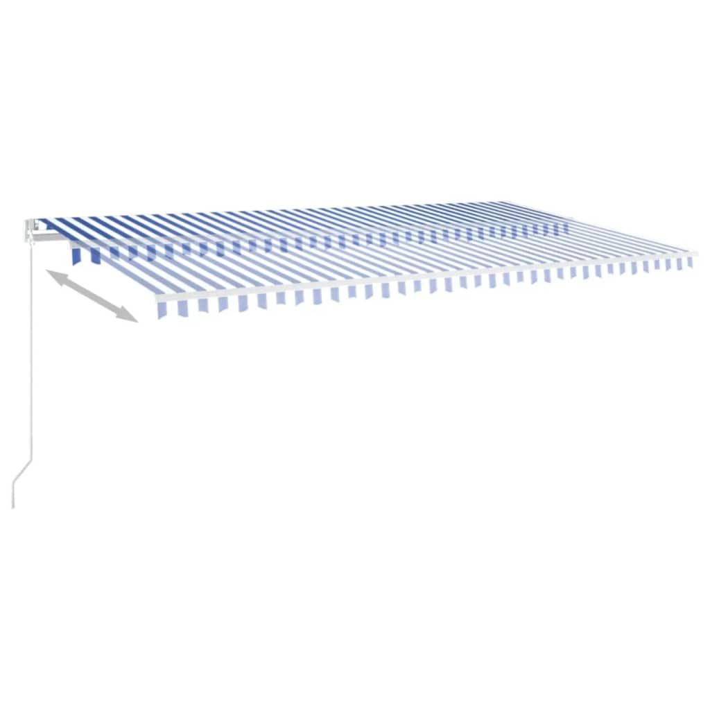 vidaXL Retractable Awning | Blue and White