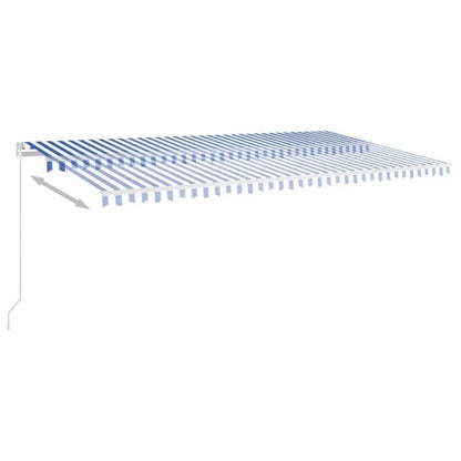 vidaXL Retractable Awning | Blue and White
