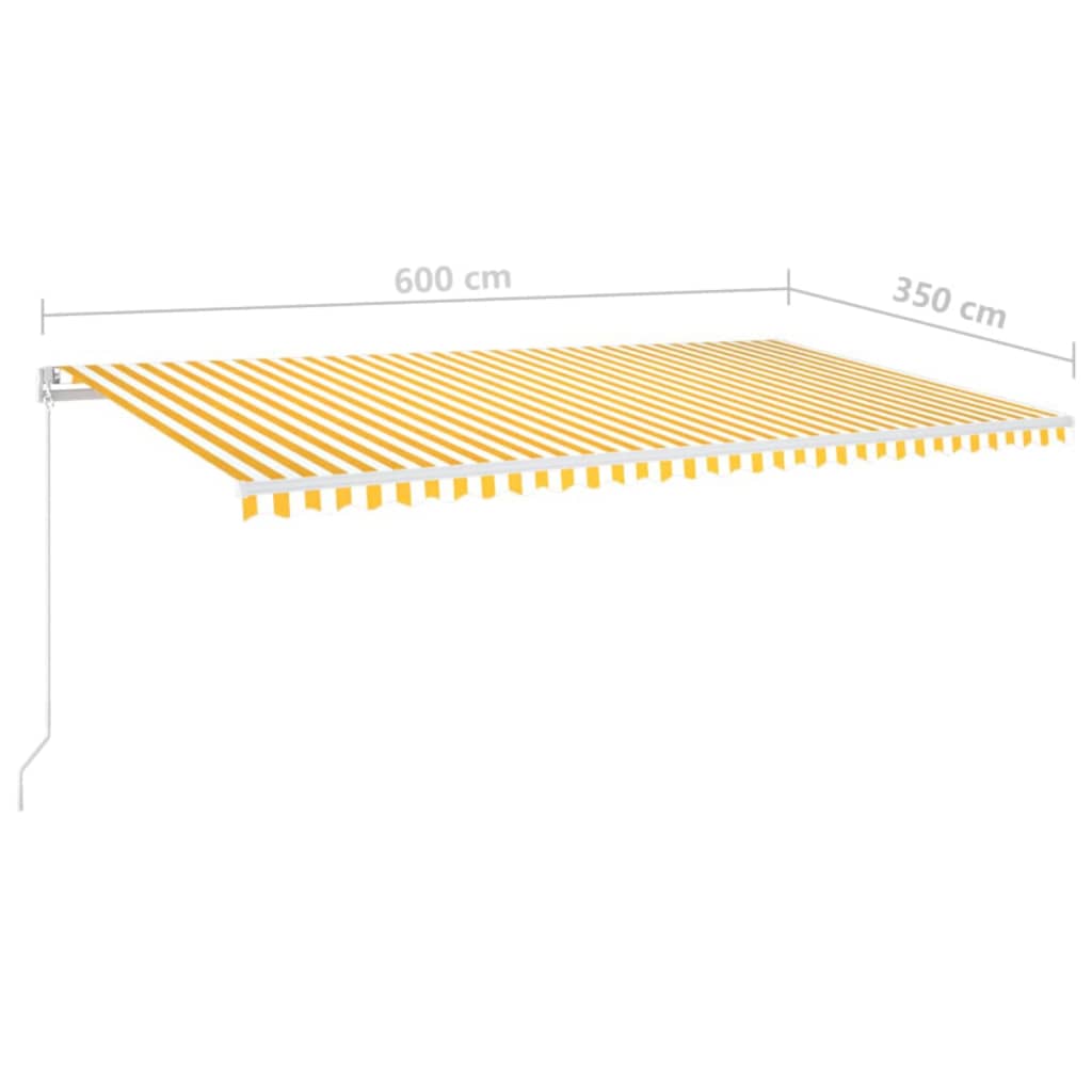 vidaXL Retractable Awning | Yellow and White