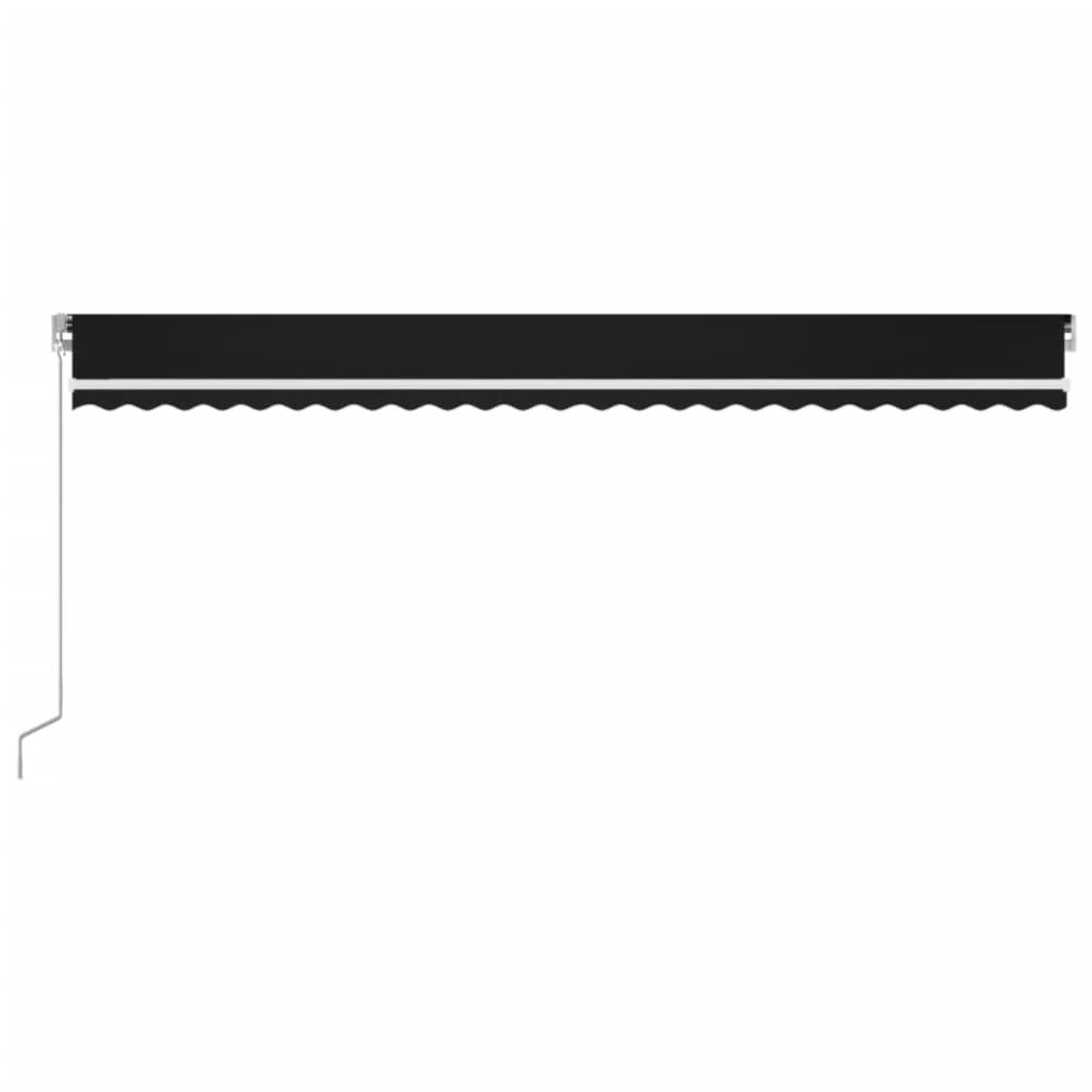 vidaXL Retractable Awning | Anthracite | Powder-coated aluminium | Large