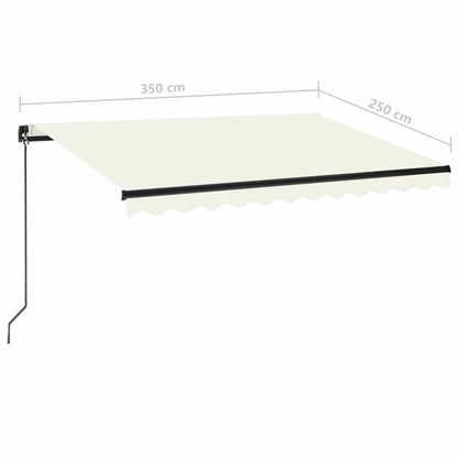 vidaXL Manual Retractable Awning 350x250 cm Cream