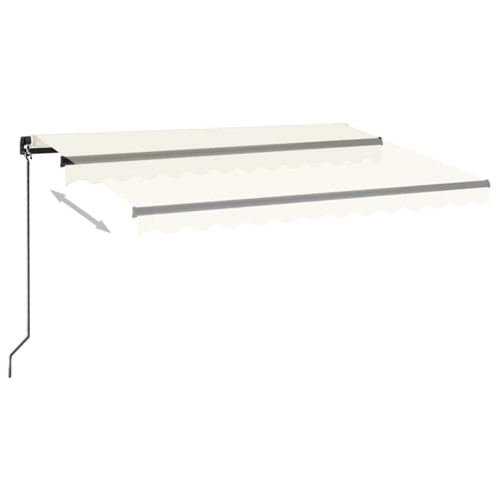 vidaXL Manual Retractable Awning with LED 350x250 cm Cream