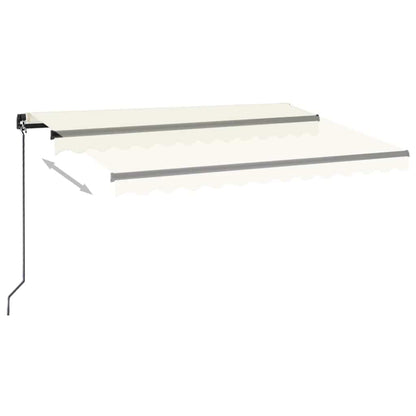 vidaXL Manual Retractable Awning with LED 350x250 cm Cream