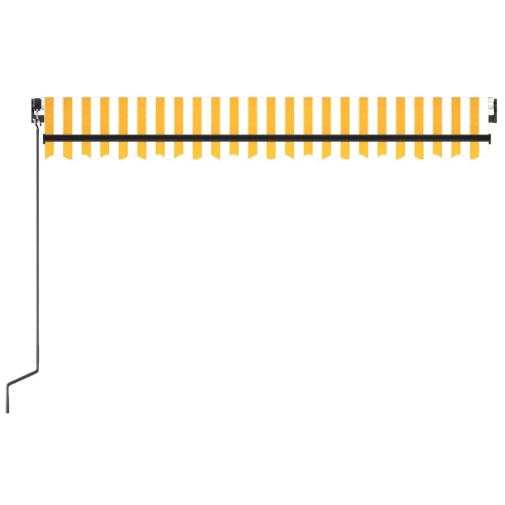 vidaXL Manual Retractable Awning 450x300 cm Yellow and White