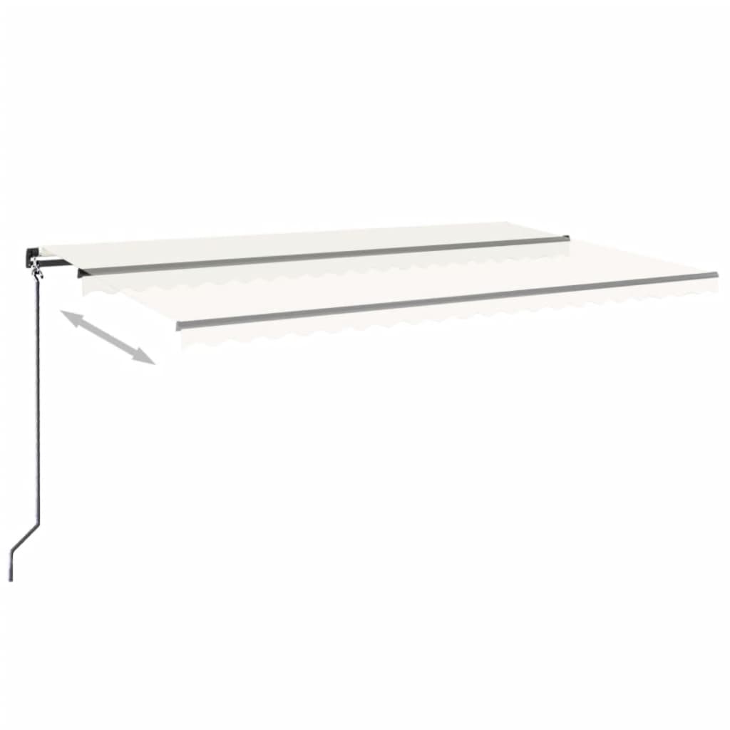vidaXL Manual Retractable Awning 500x300 cm Cream