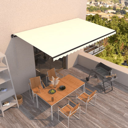 vidaXL Manual Retractable Awning 500x300 cm Cream
