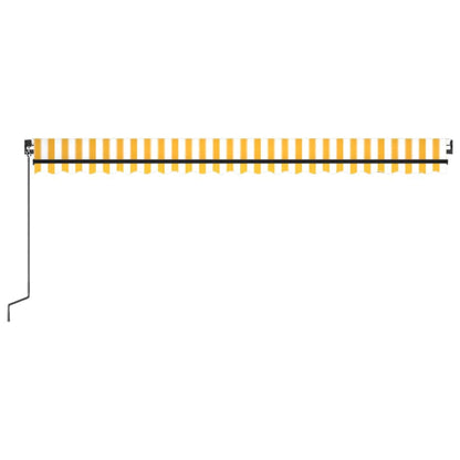 vidaXL Manual Retractable Awning 500x300 cm Yellow and White
