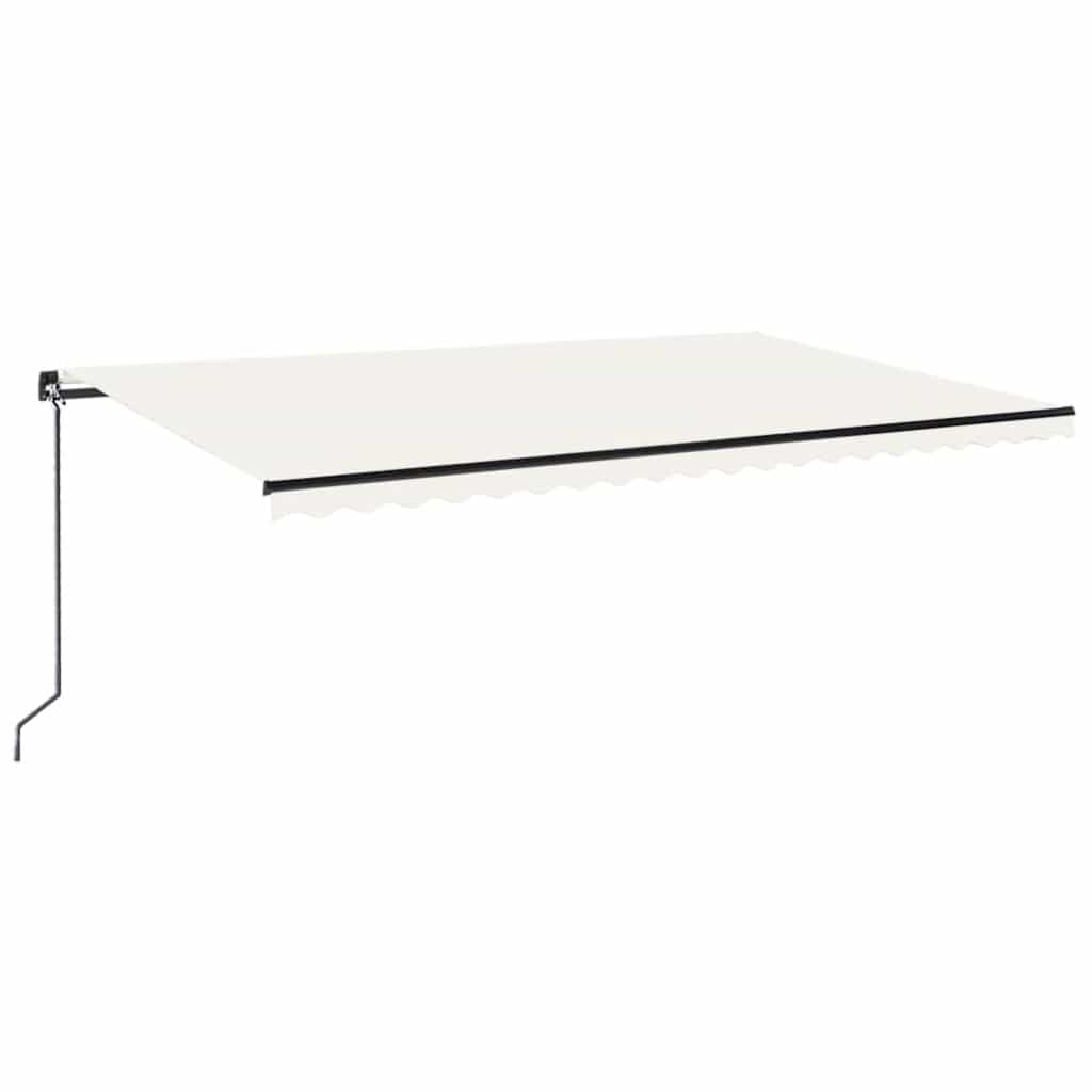 vidaXL Manual Retractable Awning with LED 500x300 cm Cream