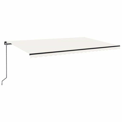 vidaXL Manual Retractable Awning with LED 500x300 cm Cream