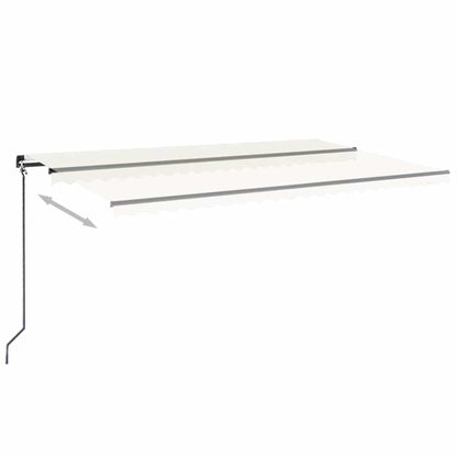 vidaXL Manual Retractable Awning with LED 500x300 cm Cream