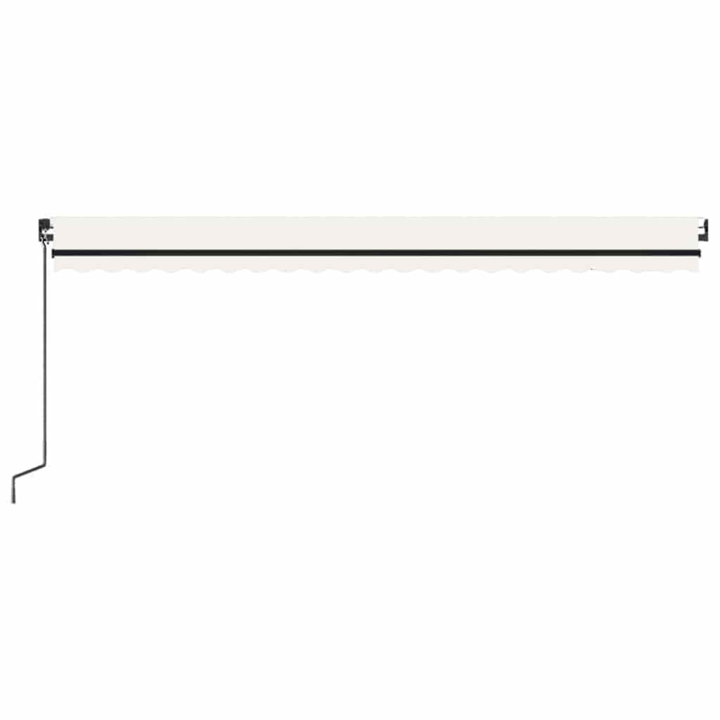 vidaXL Manual Retractable Awning with LED 500x300 cm Cream