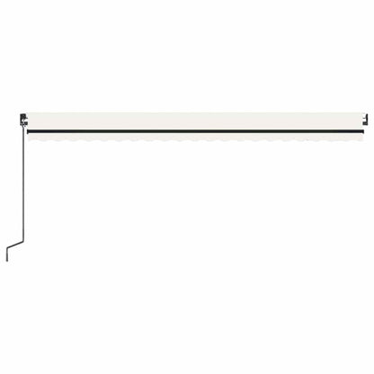 vidaXL Manual Retractable Awning with LED 500x300 cm Cream