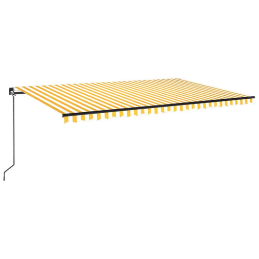 vidaXL Manual Retractable Awning with LED 500x300 cm Yellow and White