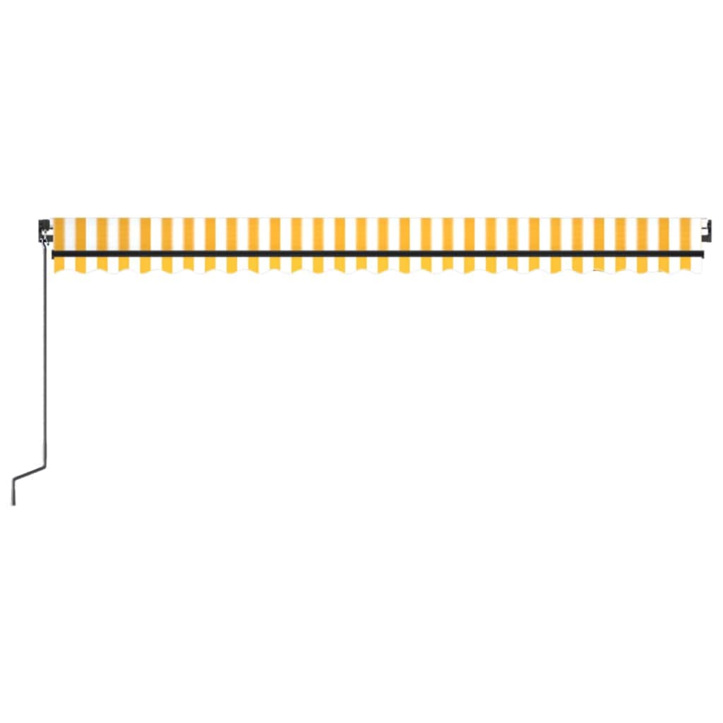 vidaXL Manual Retractable Awning with LED 500x300 cm Yellow and White