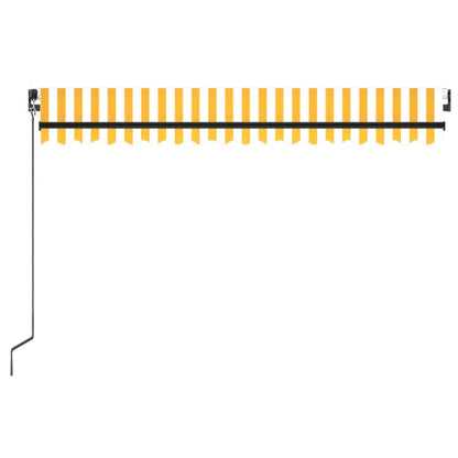 vidaXL Manual Retractable Awning with LED 400x350 cm Yellow and White