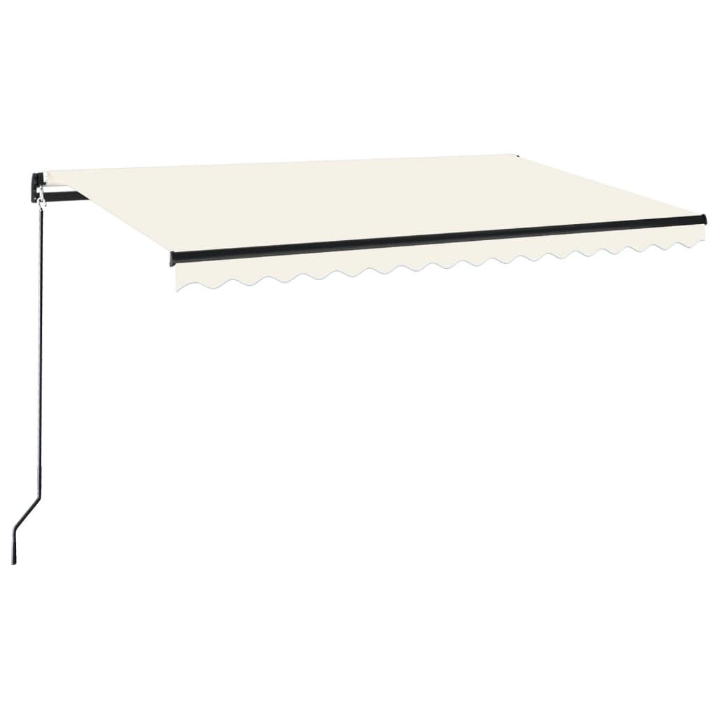 vidaXL Manual Retractable Awning 450x350 cm Cream
