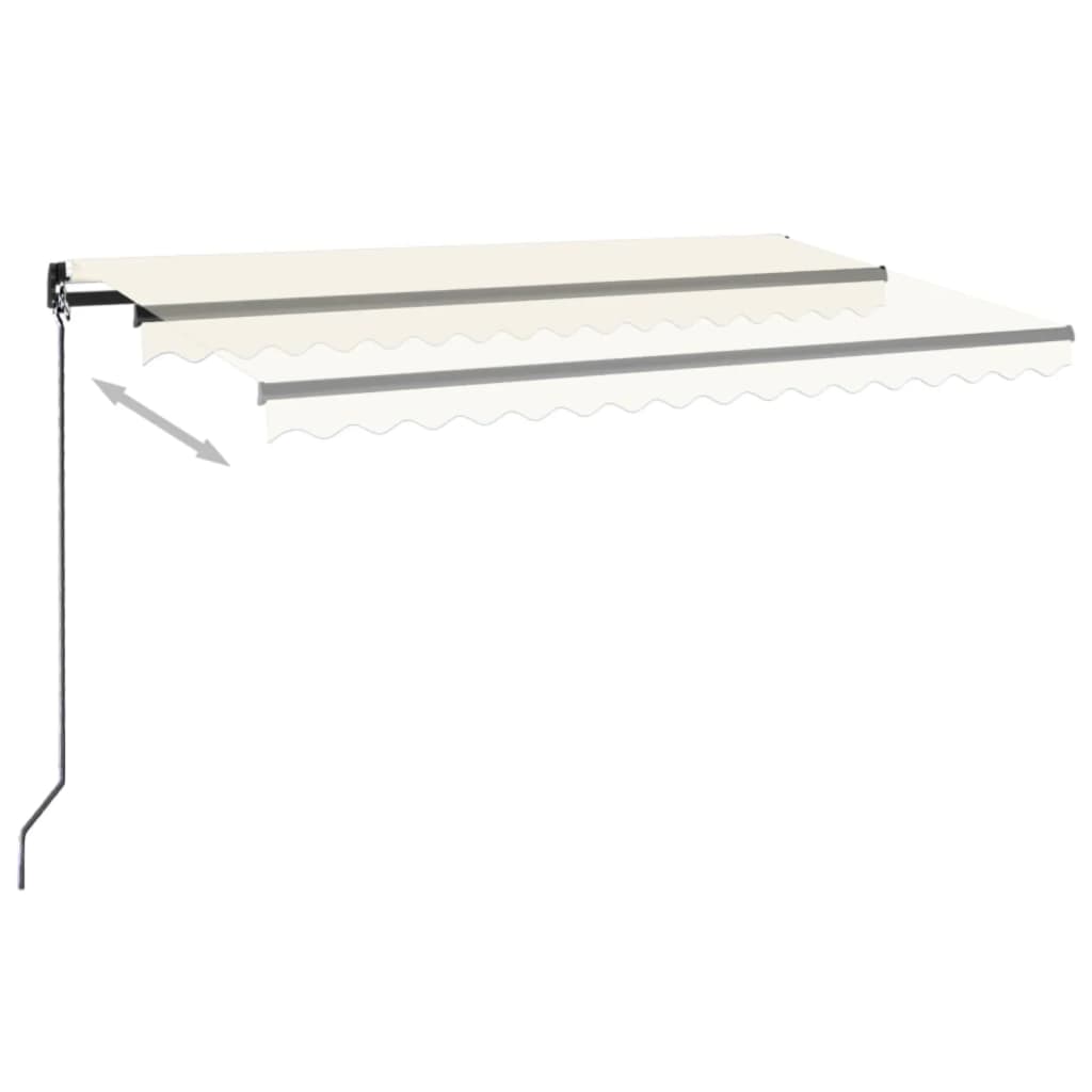 vidaXL Manual Retractable Awning 450x350 cm Cream