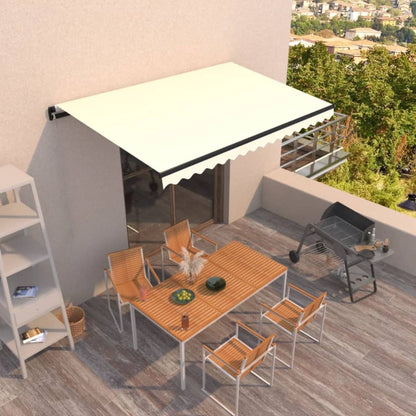 vidaXL Manual Retractable Awning 450x350 cm Cream