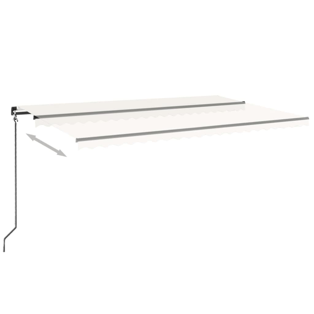vidaXL Manual Retractable Awning 500x350 cm Cream