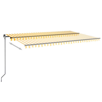 vidaXL Manual Retractable Awning 500x350 cm Yellow and White